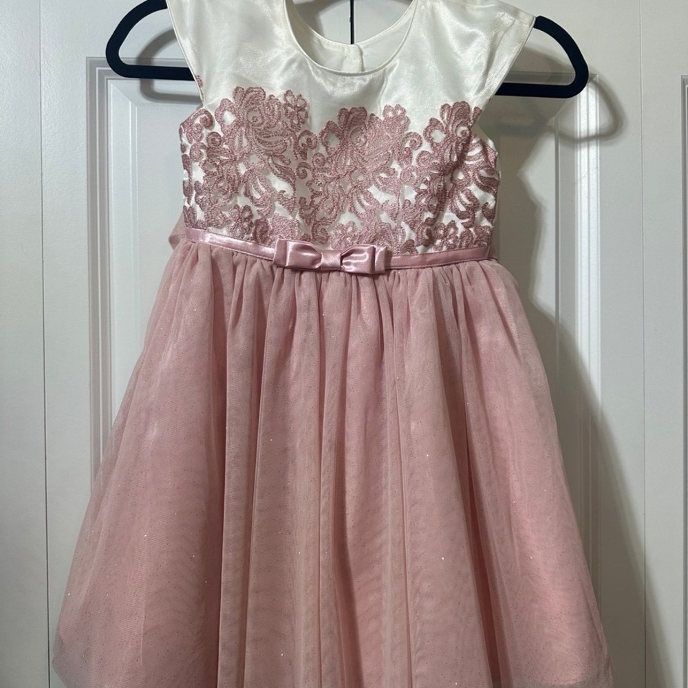 Elegant Pink and White Kids Dress